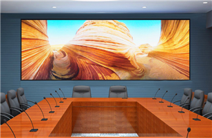 What kind of display equipment is good for the large screen in the conference room?